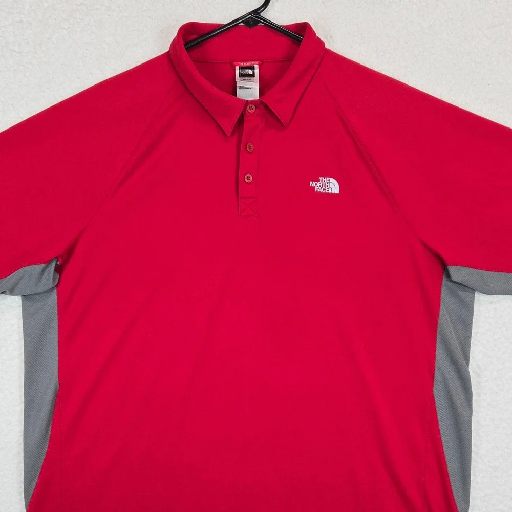The North Face Mens Polo Shirt XL Red VaporWick Performance Gorpcore Hiking XL